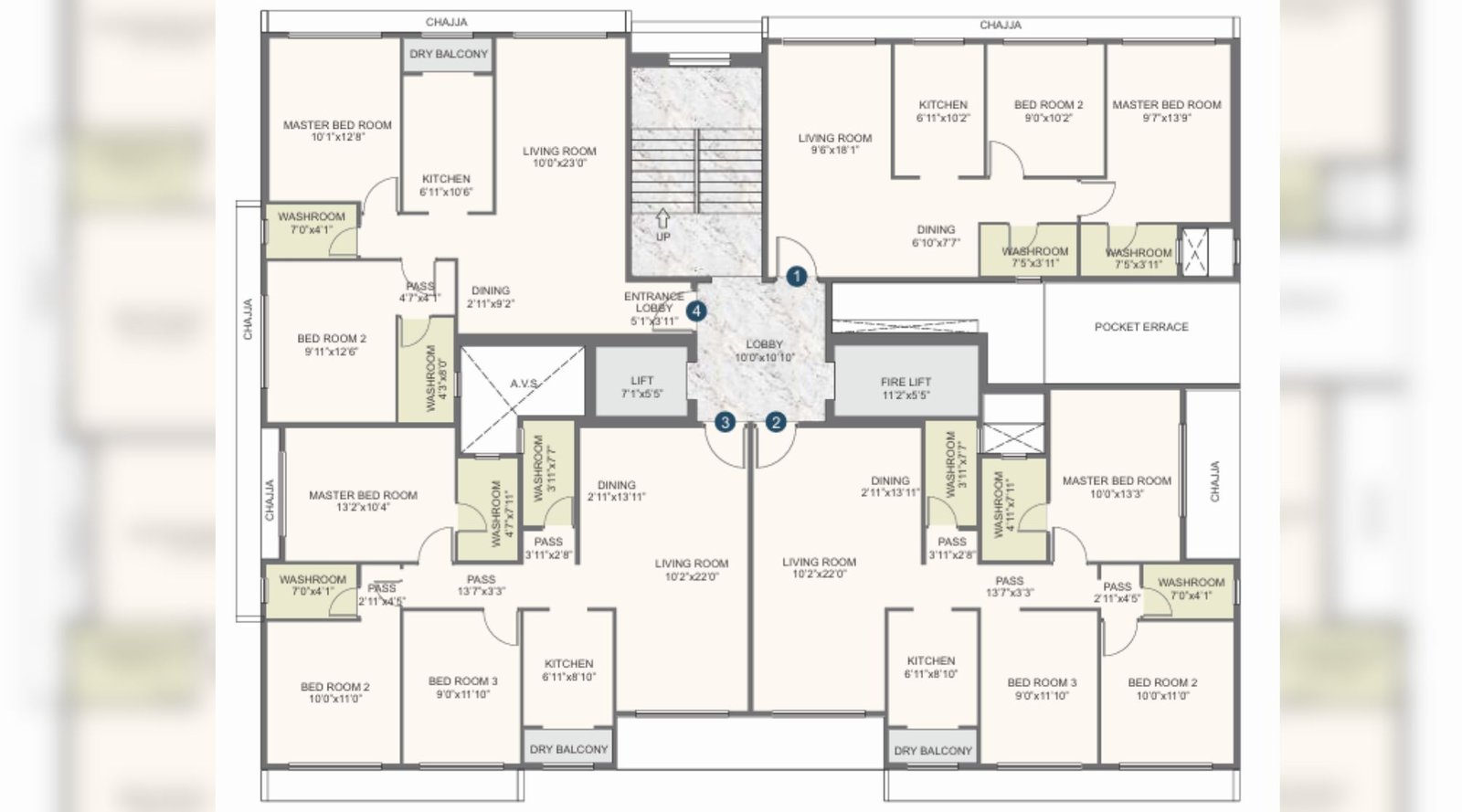 Rudra-Paradise-Typical-Floor-Plan